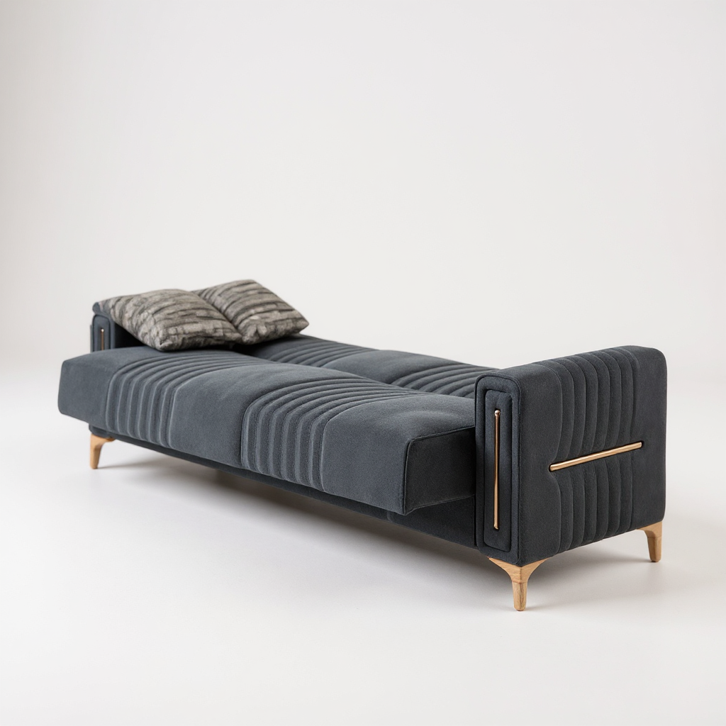 Canapé Convertible Morena Velours Noir