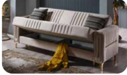 Canapé Convertible Morena Velours Beige