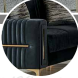 Canapé Convertible Morena Velours Noir