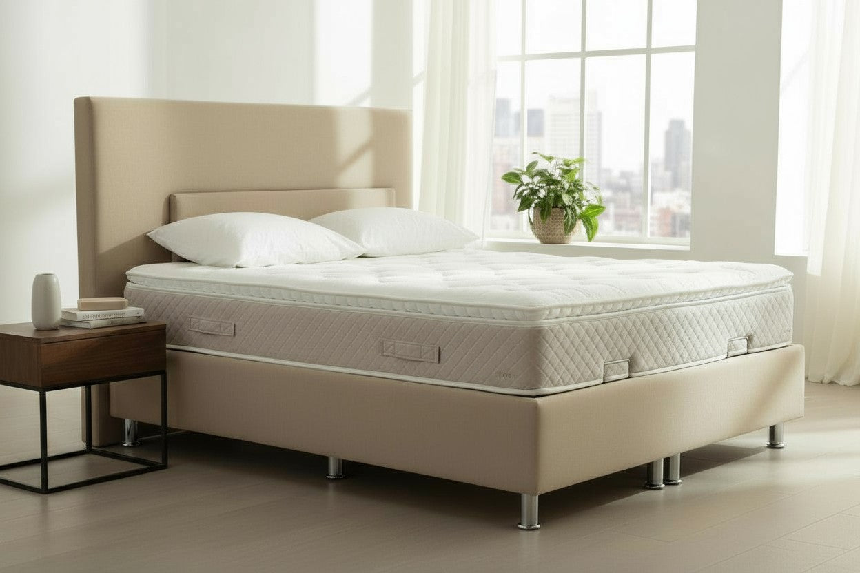 Lit Coffre NEVA BEIGE - Velours