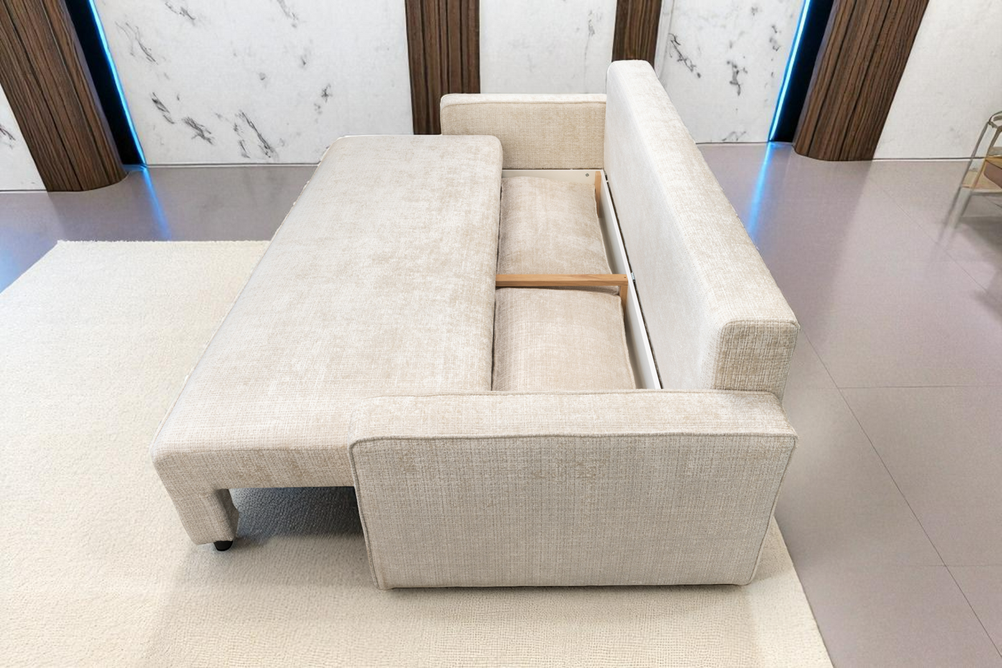 Canapé Convertible Nicale Tweed Beige