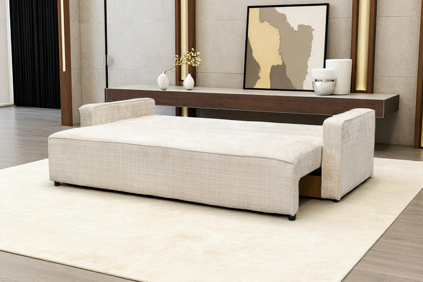Canapé Convertible Nicale Tweed Beige