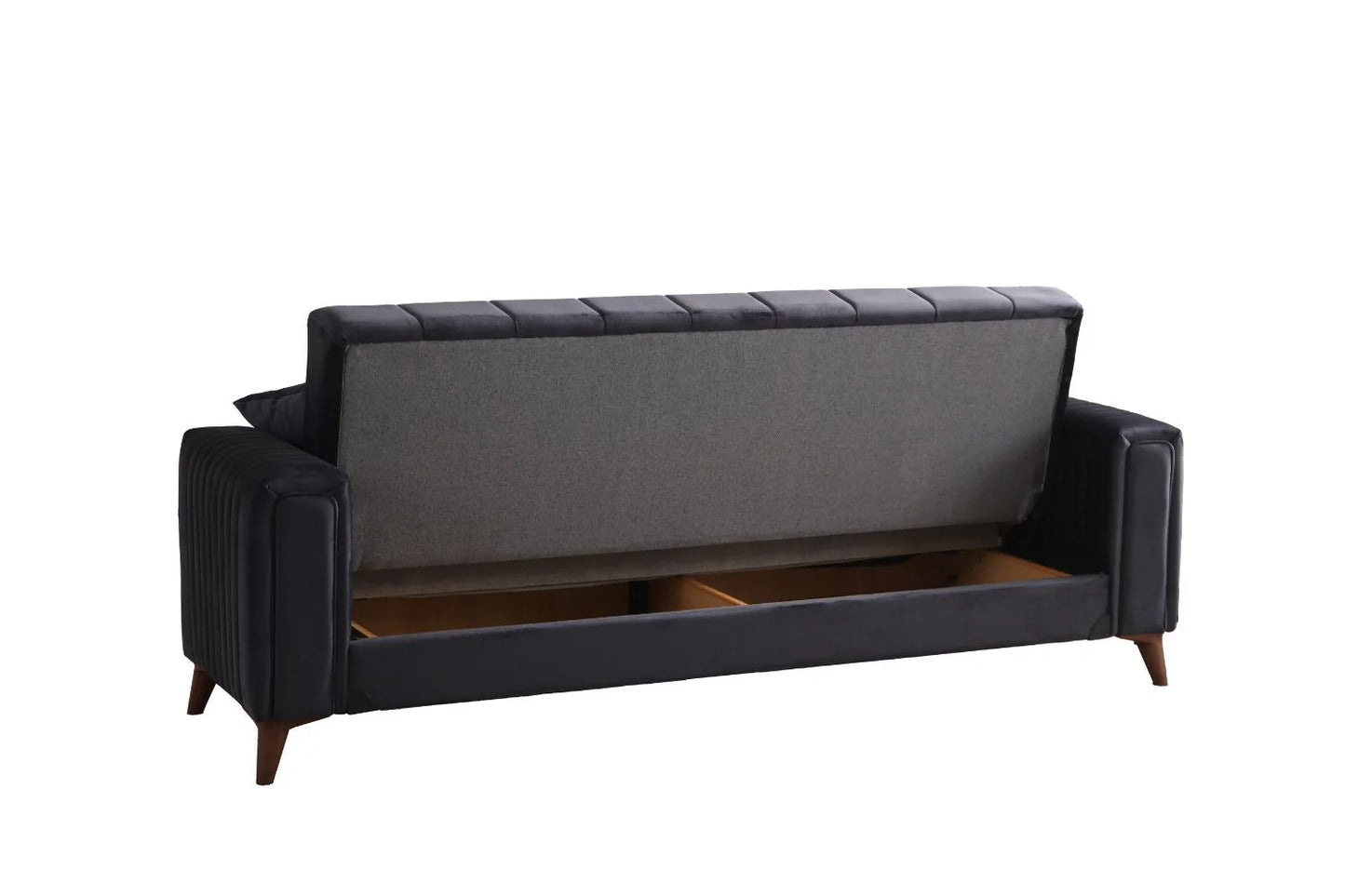 Canapé Convertible Novia Velours Gris Anthracite