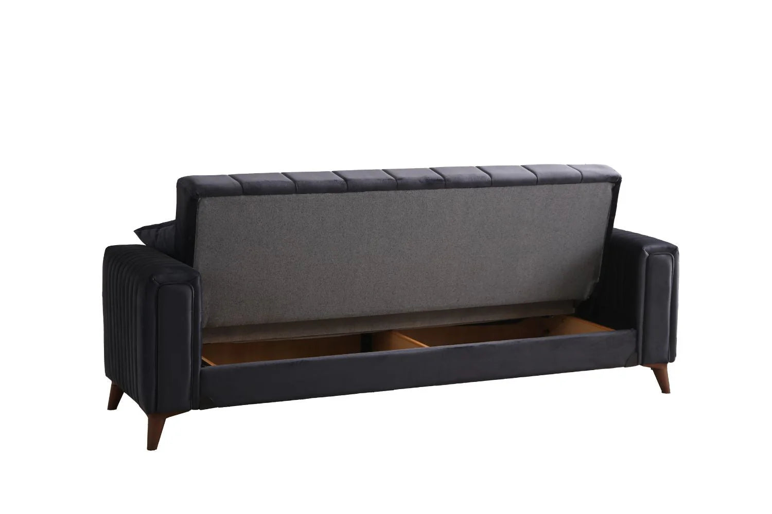 Canapé Convertible Novia Velours Gris Anthracite