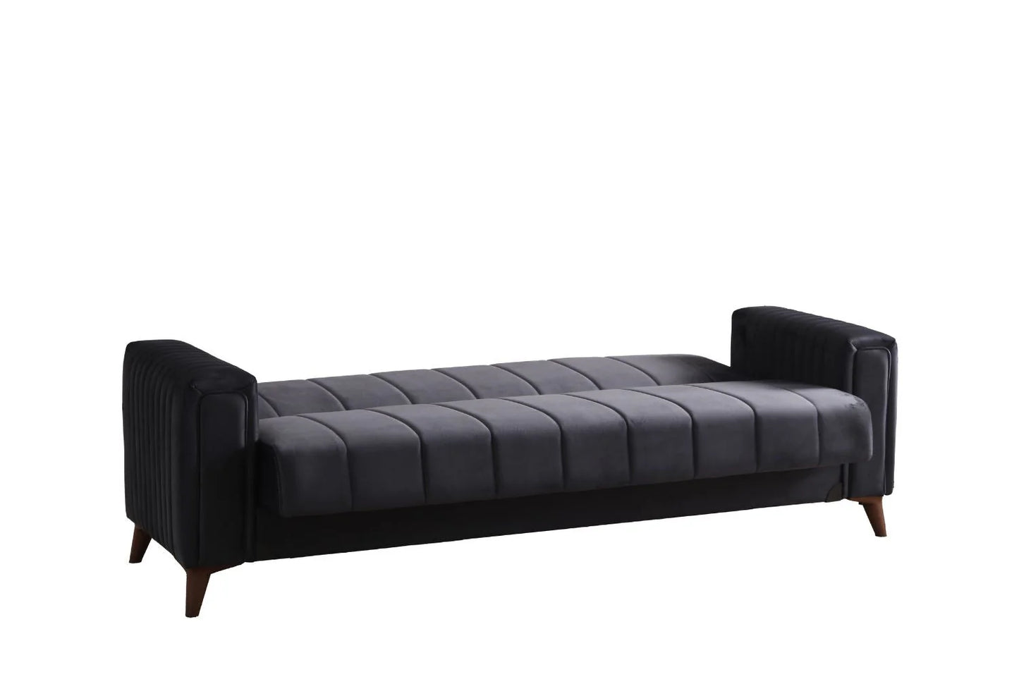 Canapé Convertible Novia Velours Gris Anthracite