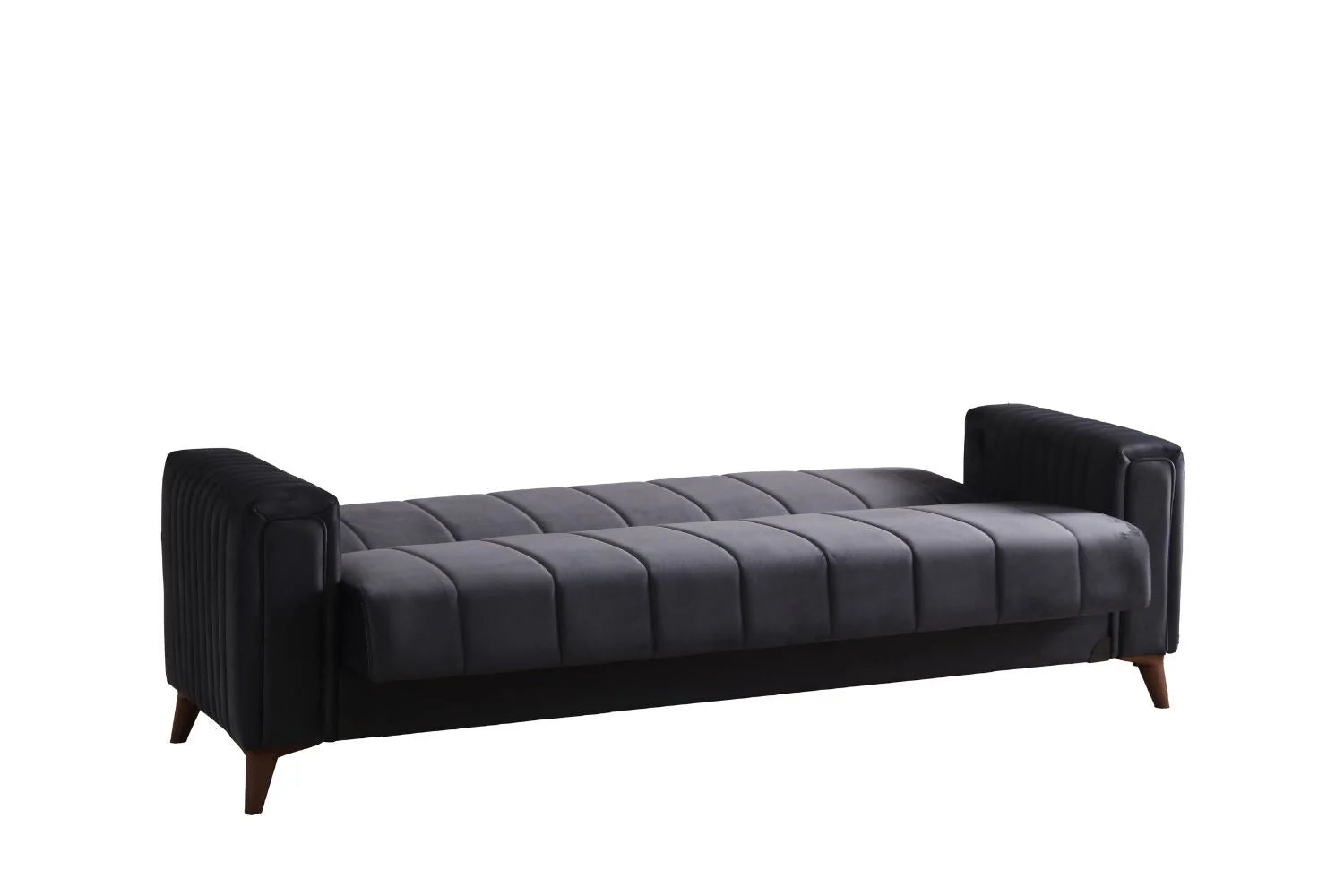 Canapé Convertible Novia Velours Gris Anthracite