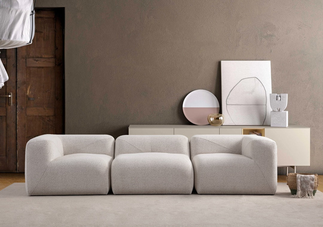 Canapé Modulable Nuage Chenille Blanc Cassé