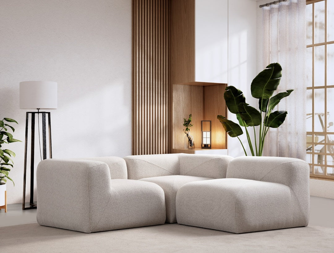 Canapé Modulable Nuage Chenille Blanc Cassé