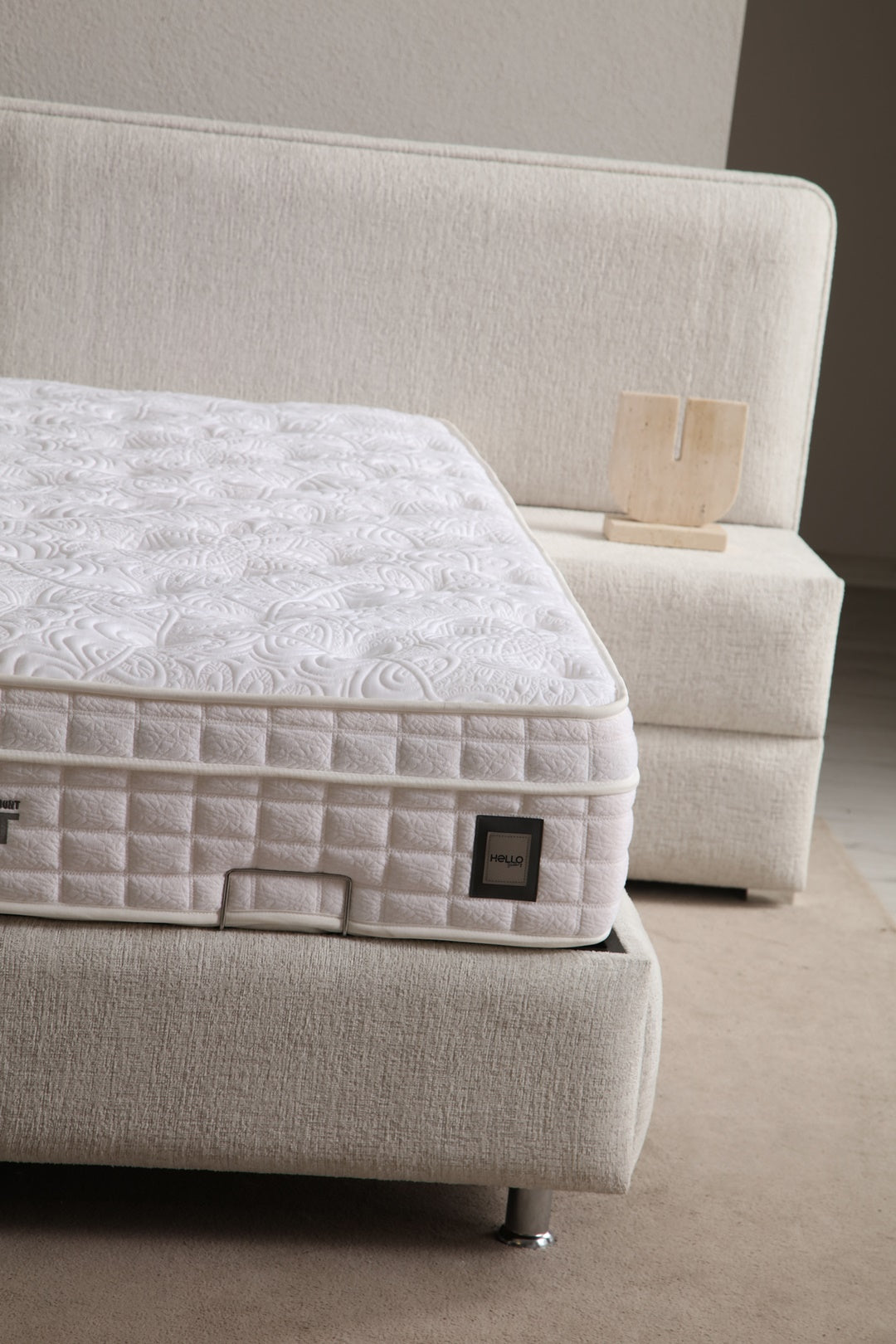 Lit Coffre OLIVIA BLANC CASSÉ - Chenille