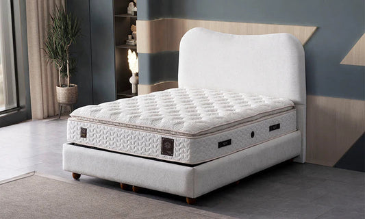 Lit Coffre PANDA BLANC CASSÉ - Chenille