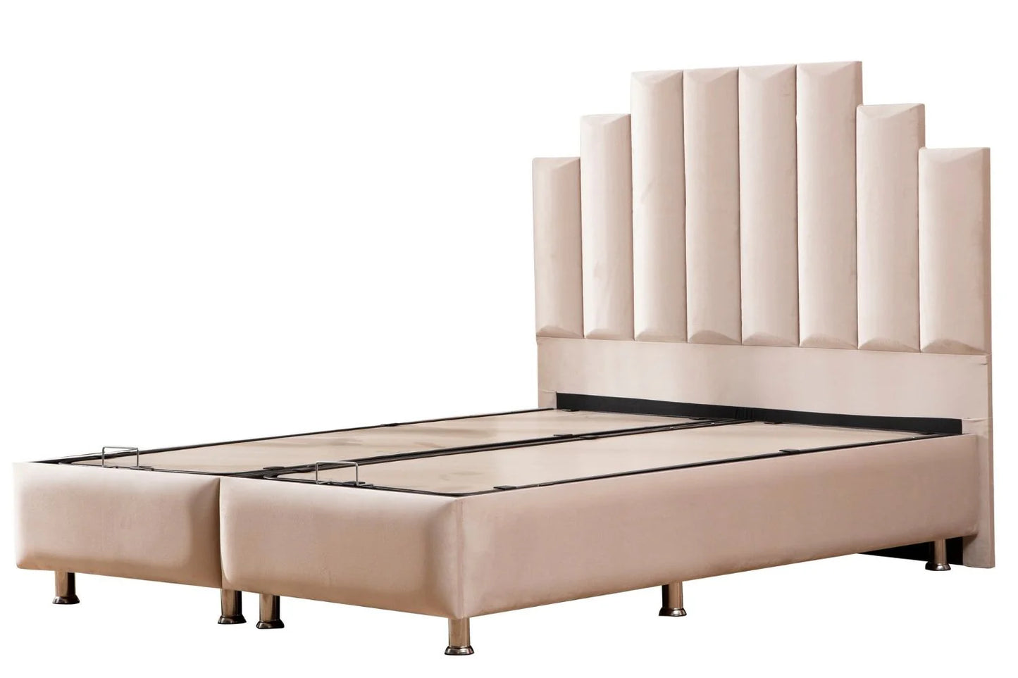 Lit Coffre POLO BEIGE - Velours