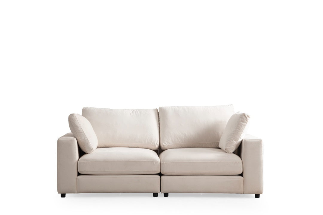 Canapé Modulable Julia Velours 4+1 Pouf