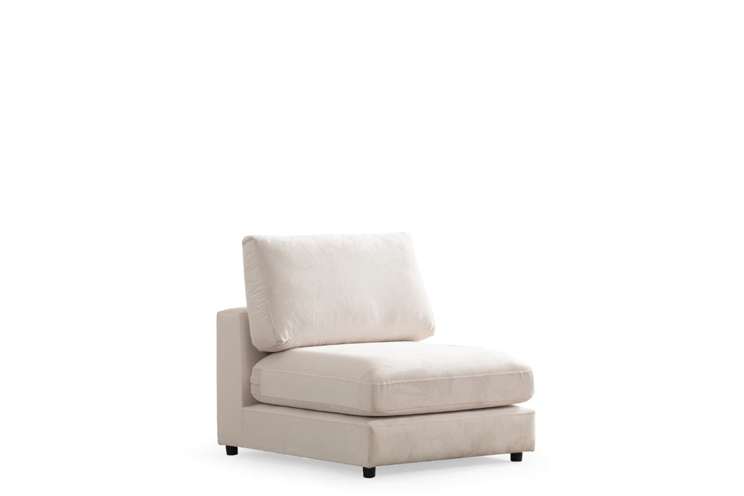Canapé Modulable Julia Velours 4+1 Pouf