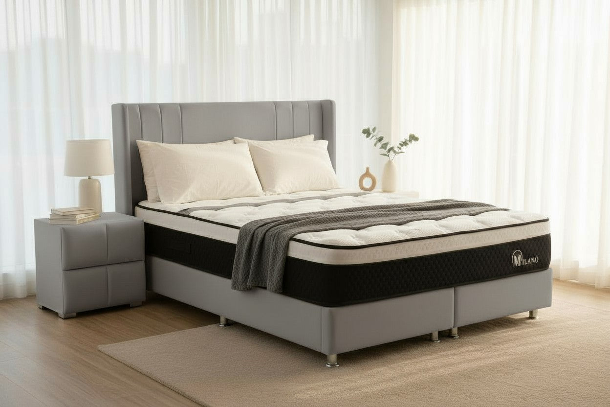 Lit Coffre ALMA GRIS - Velours