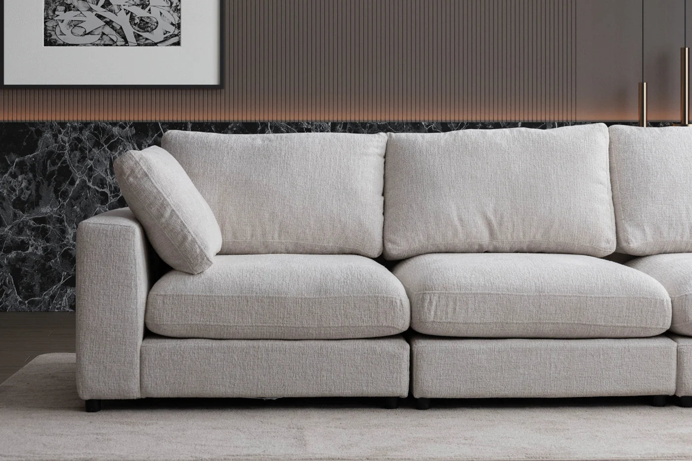 Canapé Modulable Julia Chenille 3+1 Pouf