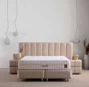 Lit Coffre DEFNE BEIGE - Velours