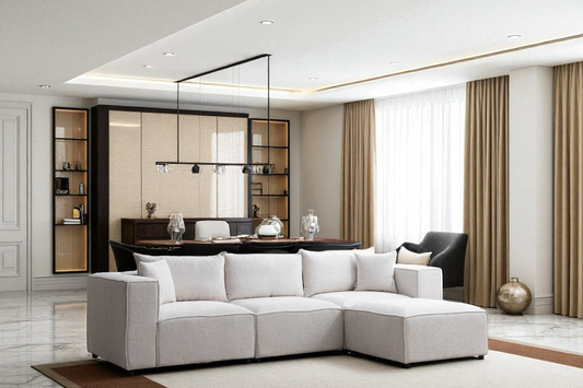 Canapé Modulable Élégance Chenille 3+1 Pouf