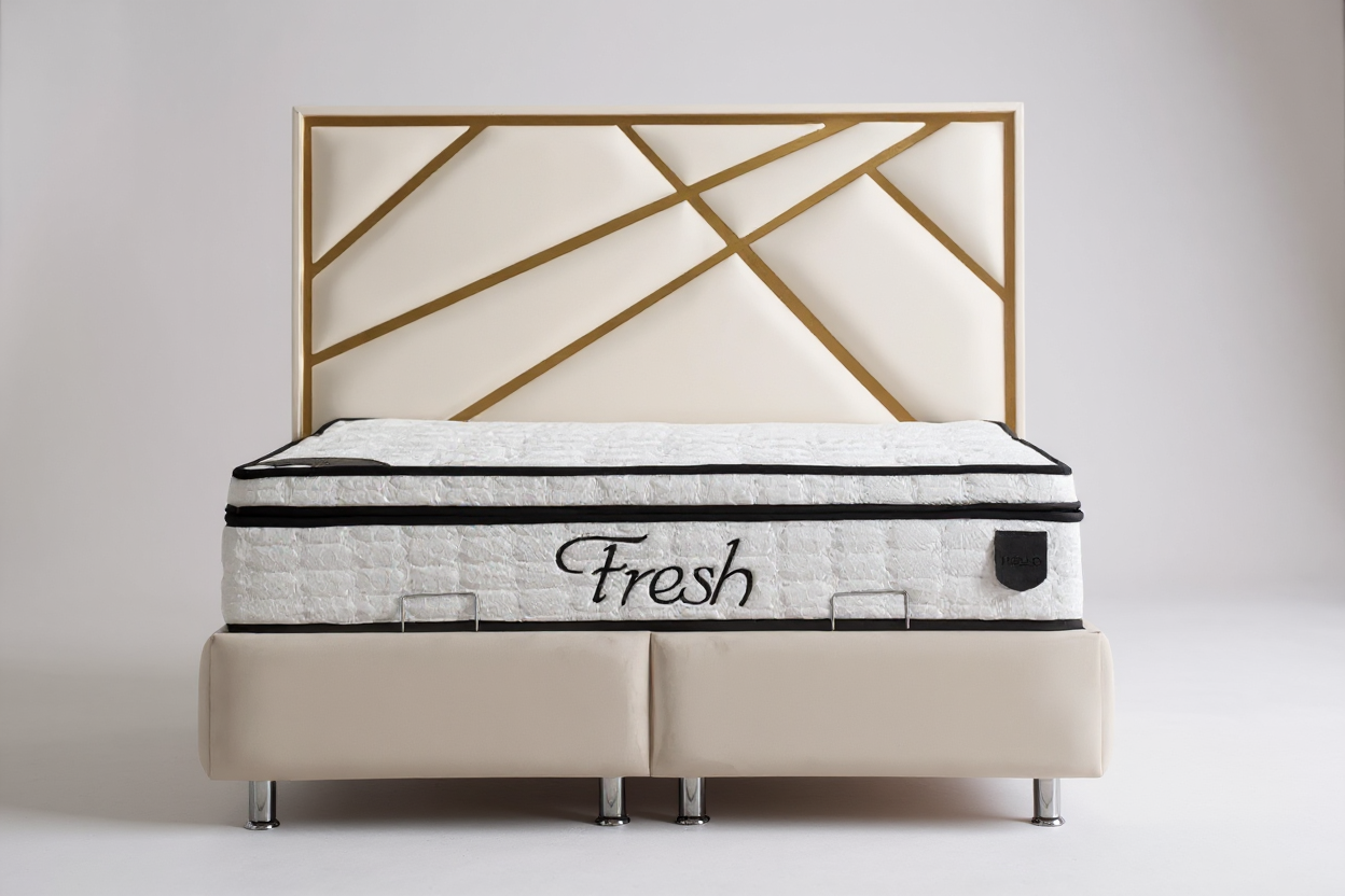 Lit Coffre PARMA BEIGE - Velours