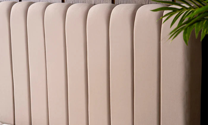 Lit Coffre PAYLA BEIGE - Velours