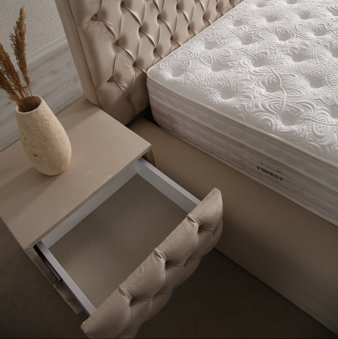 Chevet Capitonné BEIGE - Velours