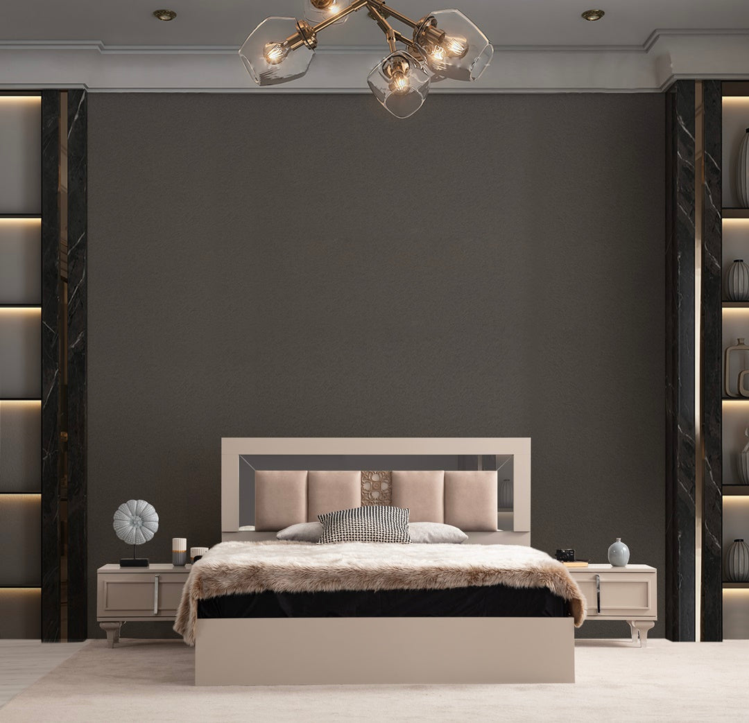 Chambre à Coucher Rustique Grège