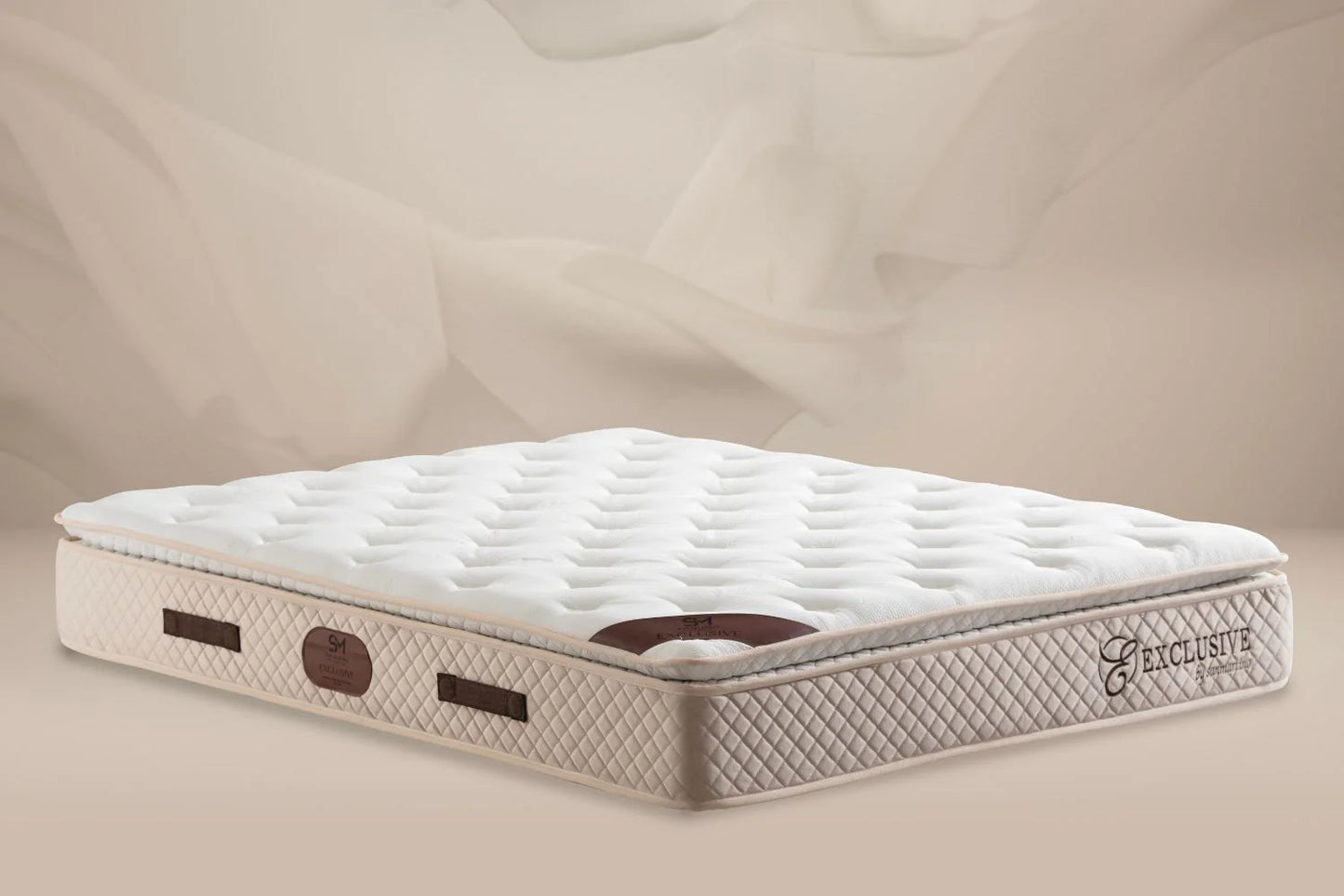 Matelas Ressort Ensachés SM Exclusive Beige - 32 cm Surmatelas Intégré
