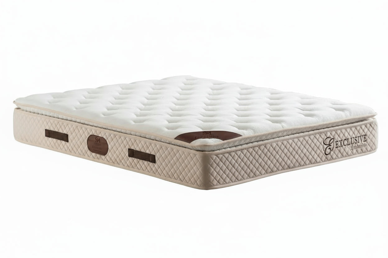 Matelas Ressort Ensachés SM Exclusive Beige - 32 cm Surmatelas Intégré