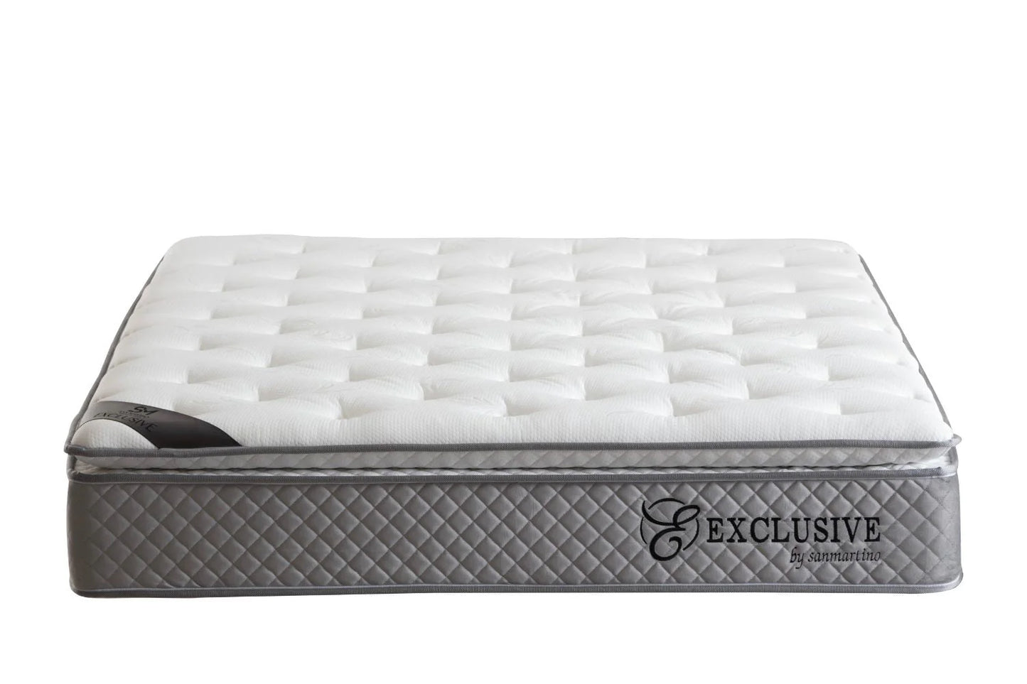 Matelas Ressort Ensachés SM Exclusive Gris - 32 cm Surmatelas Intégré