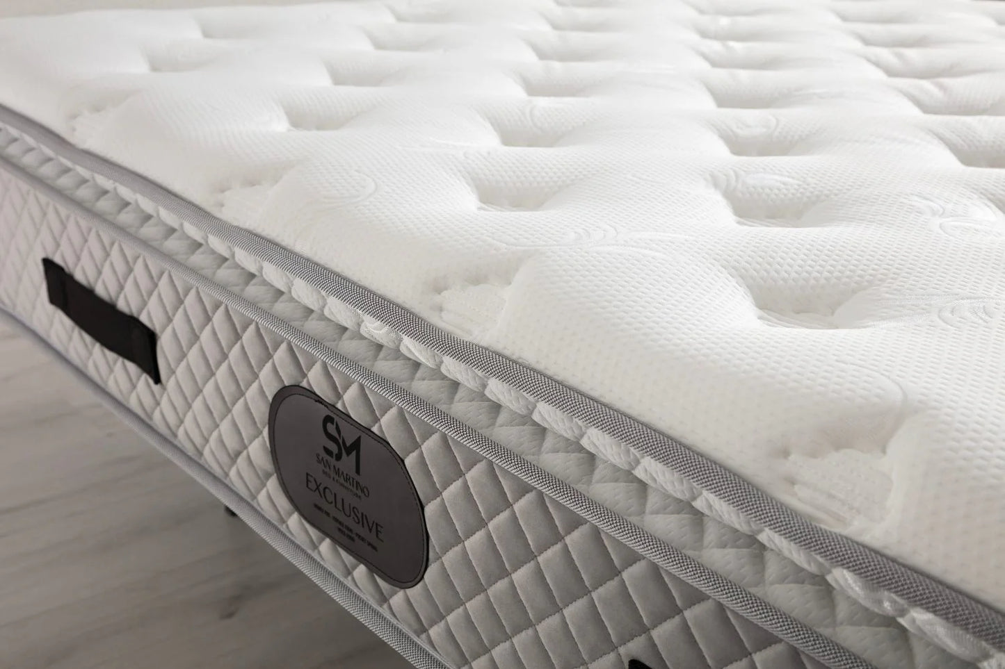 Matelas Ressort Ensachés SM Exclusive Gris - 32 cm Surmatelas Intégré