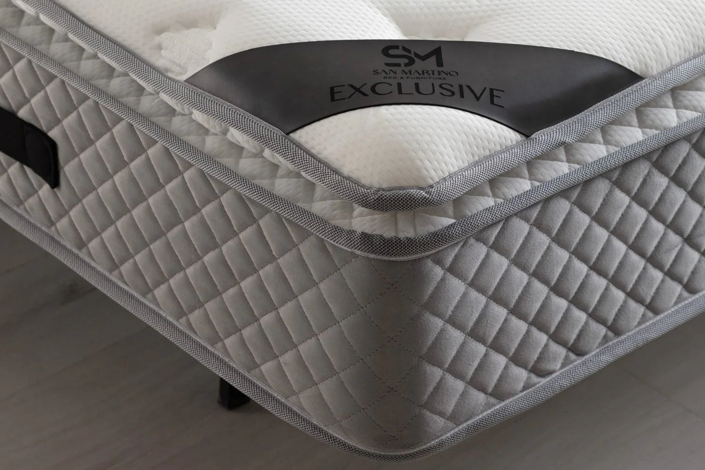 Matelas Ressort Ensachés SM Exclusive Gris - 32 cm Surmatelas Intégré