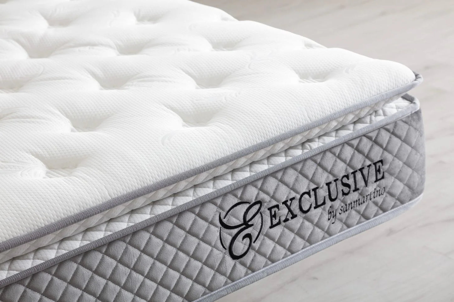 Matelas Ressort Ensachés SM Exclusive Gris - 32 cm Surmatelas Intégré