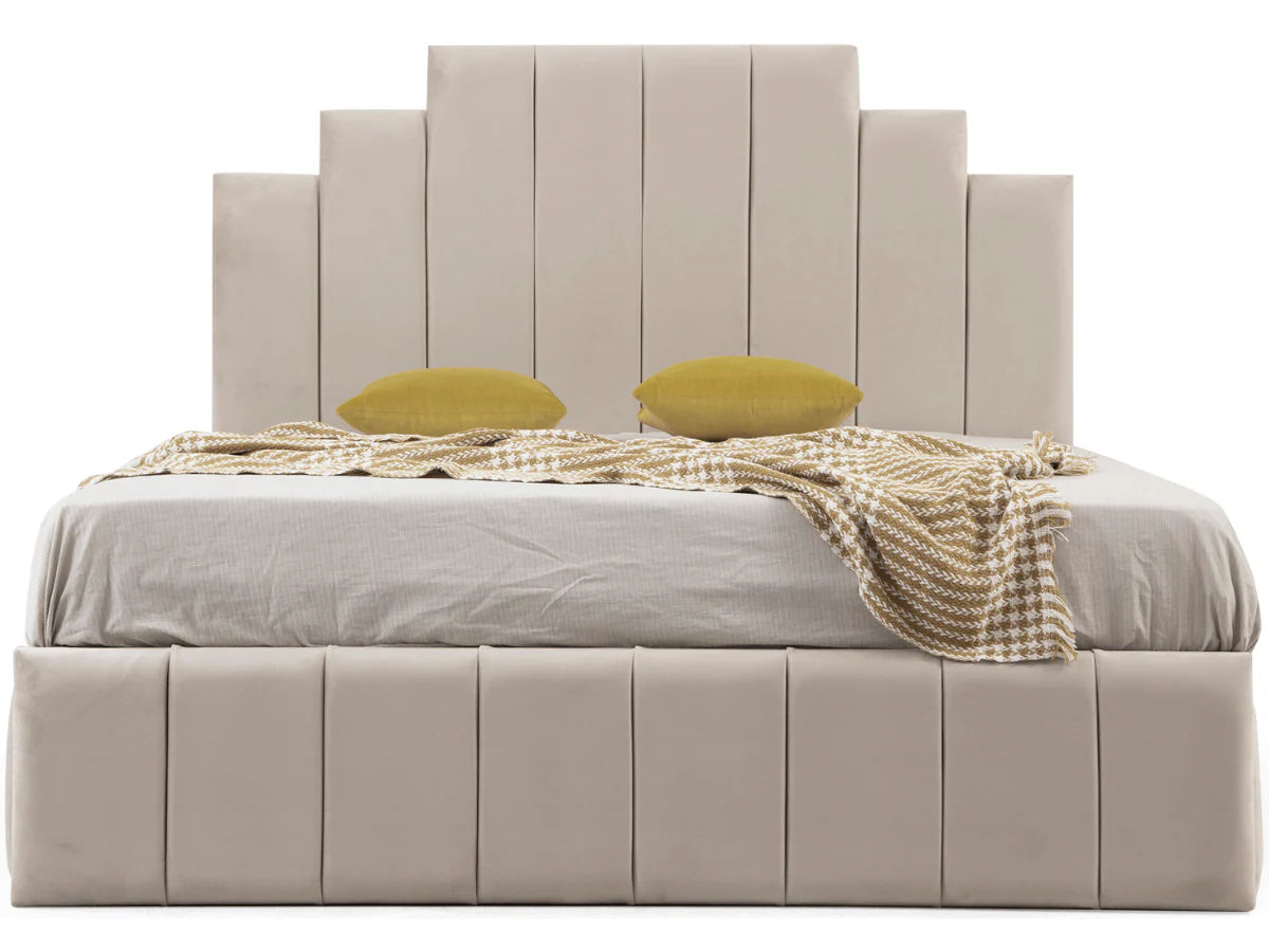 Cadre De Lit POLO BEIGE - Velours