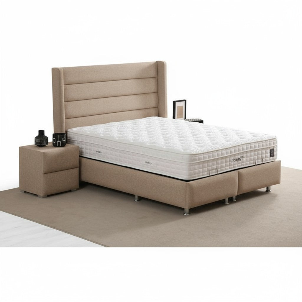 Lit Coffre EDEN BEIGE - Velours