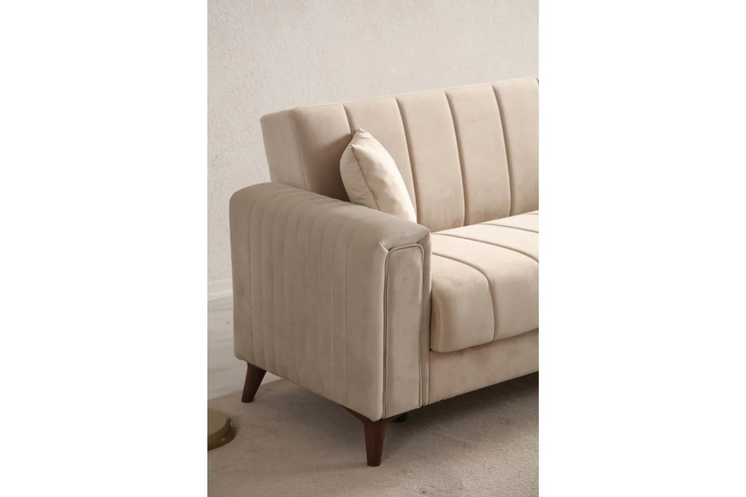 Canapé Convertible Novia Velours Beige