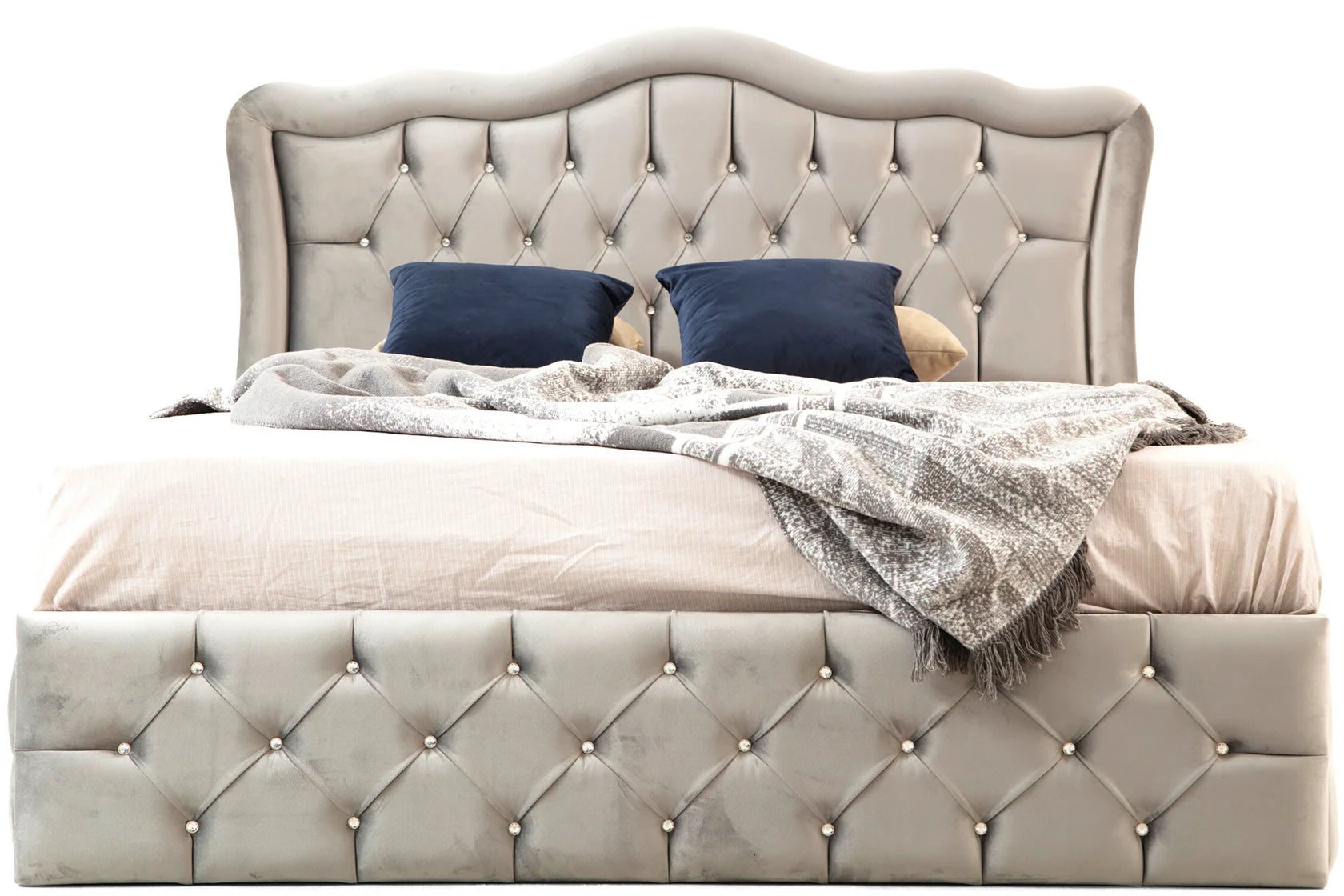 Cadre De Lit VENISE GRIS - Velours