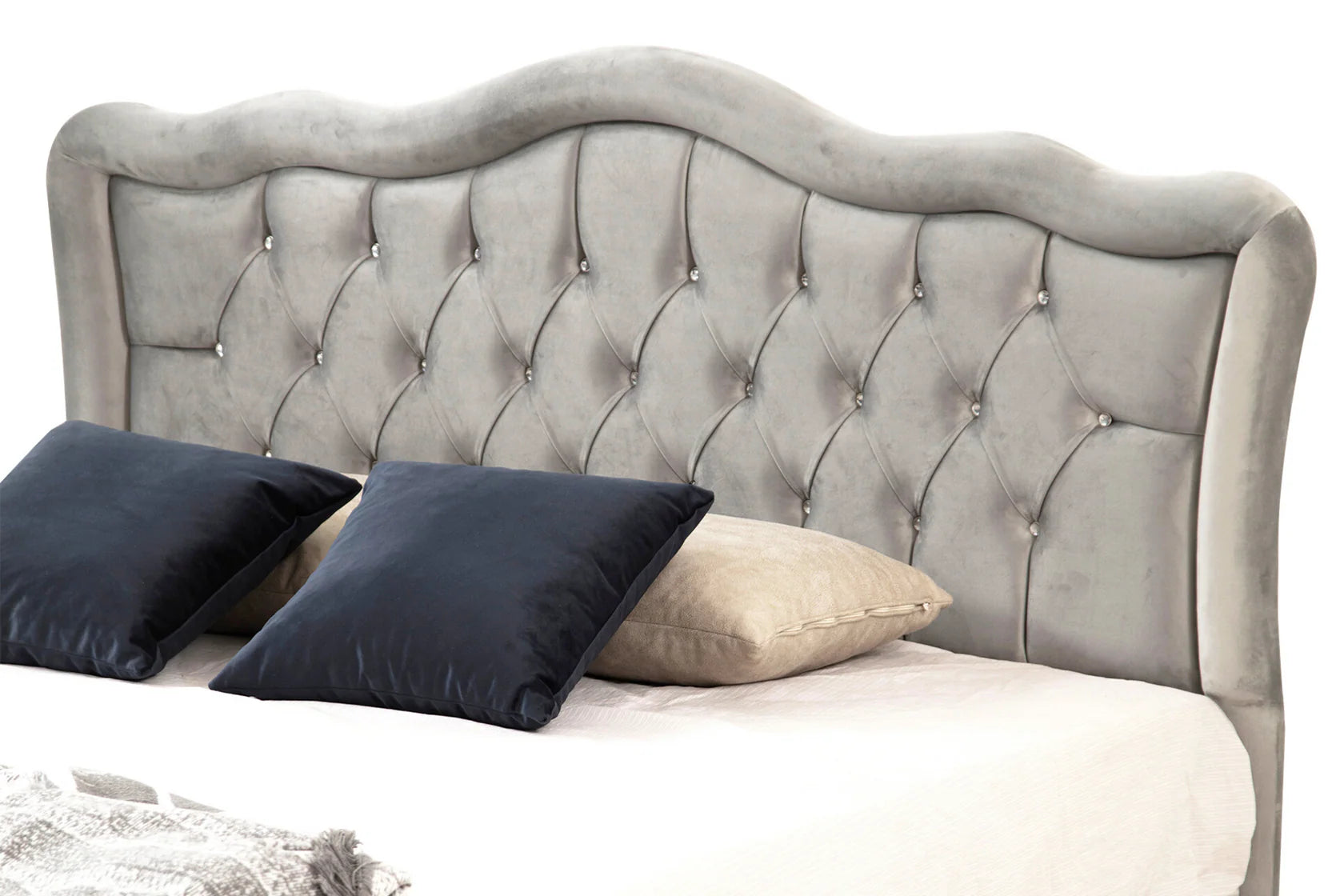 Cadre De Lit VENISE GRIS - Velours