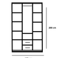 Armoire 3 Portes Nilona Gris