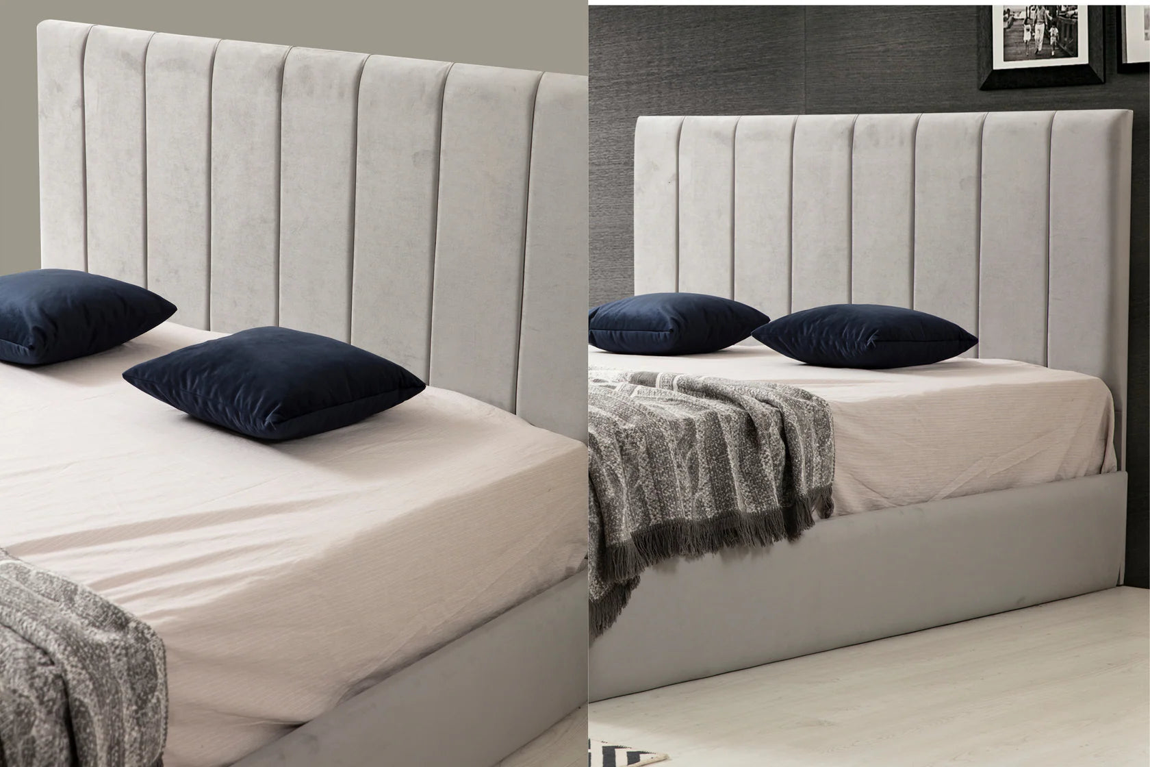 Cadre De Lit NATURA GRIS - Velours