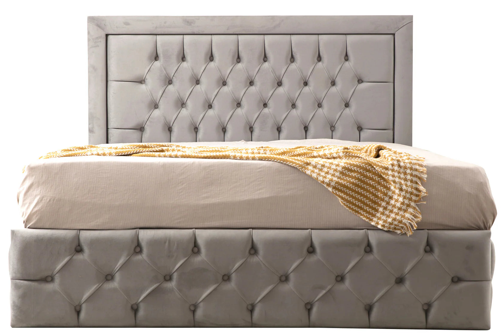 Cadre De Lit ROMA GRIS - Velours