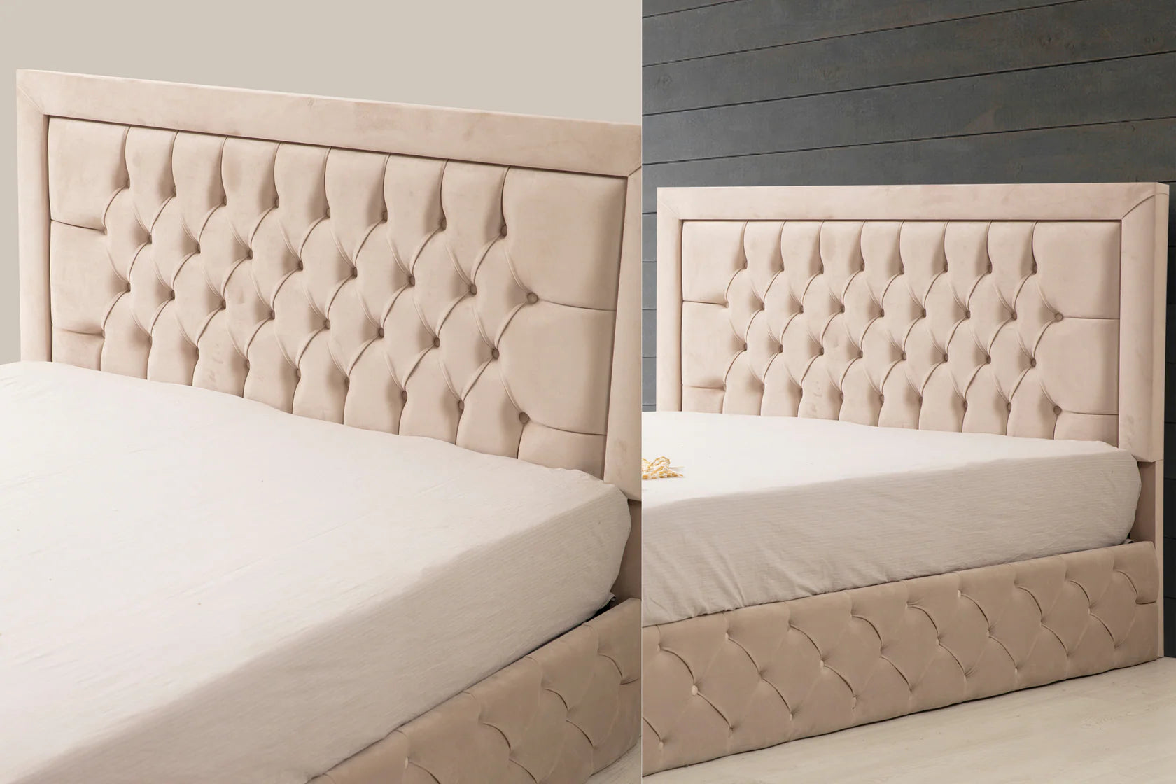 Cadre De Lit ROMA BEIGE - Velours