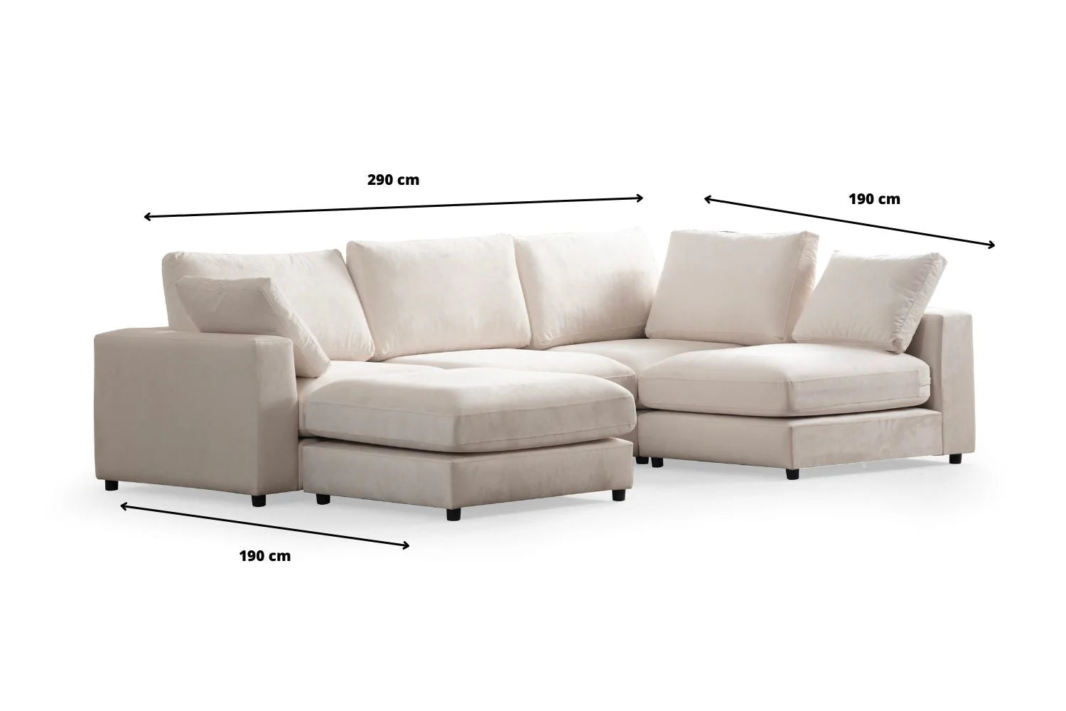 Canapé Modulable Julia Chenille 4+1 Pouf