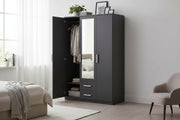 Armoire 3 Portes Nilona Gris