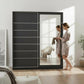 Armoire 2 Portes Coulissantes Lirona Gris