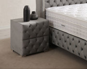 Chevet Capitonné GRIS - Velours