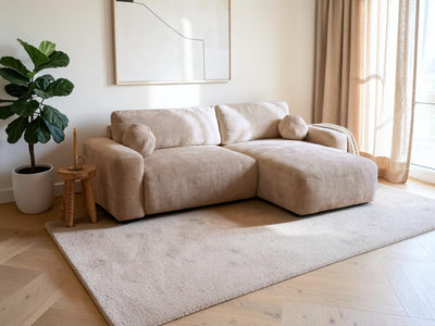 Canapé d'Angle Convertible Réversible Betis Tweed Beige