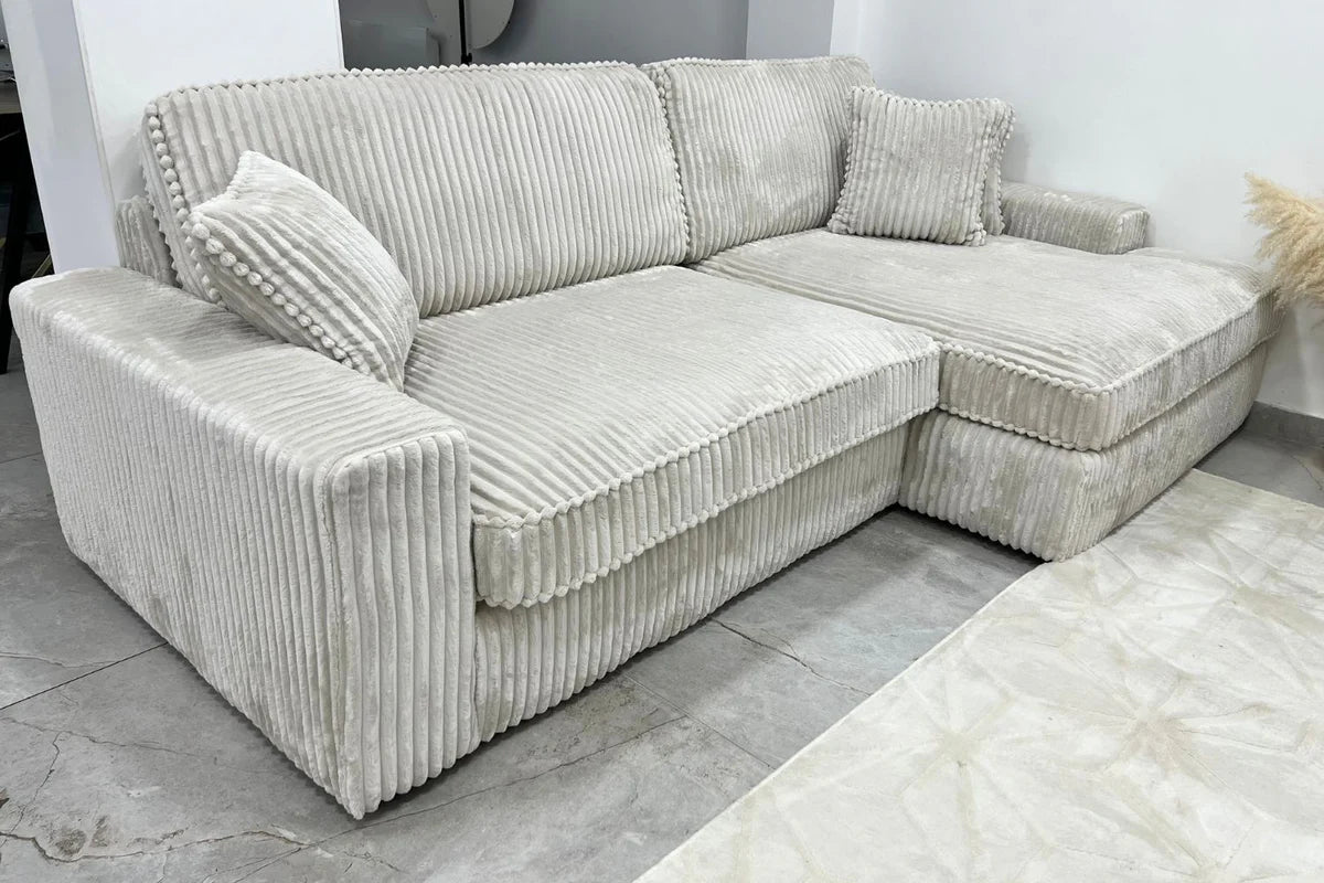 Canapé d'Angle Mini Lexas Doudoud Blanc Cassé