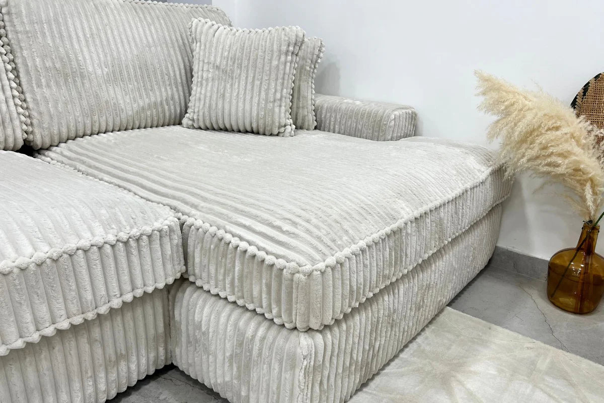 Canapé d'Angle Mini Lexas Doudoud Blanc Cassé