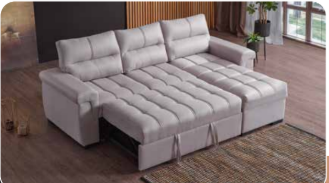 Canapé d'Angle Convertible Kasas Velours Beige