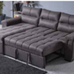 Canapé d'Angle Convertible Kasas Velours Gris