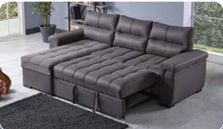 Canapé d'Angle Convertible Kasas Velours Gris